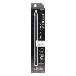 Sun-Star Metacil metal pencil in metallic gray in package on a white background – Shibuya Stationery Store