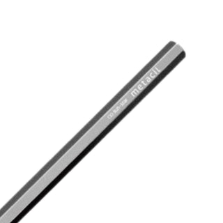 Close up of the rear barrel detail of the Sun-Star Metacil metal pencil in metallic gray – Shibuya Stationery Store