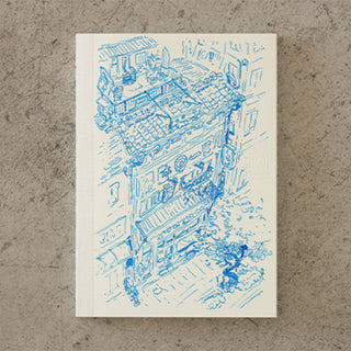 Midori MD Notebook A5 cover illustration example showing hand-drawn sketch on cream surface – Shibuya Stationery