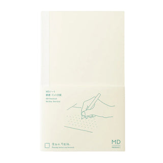 Midori MD Notebook B6 Slim dot grid notebook on a white background – Shibuya Stationery Store