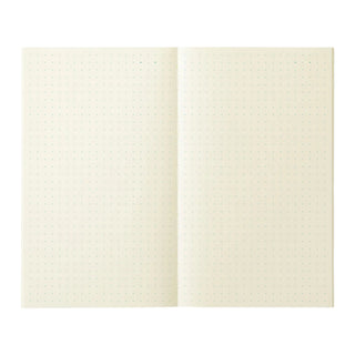 Midori MD Notebook B6 Slim dot grid notebook opened flat at 180 degrees – Shibuya Stationery Store