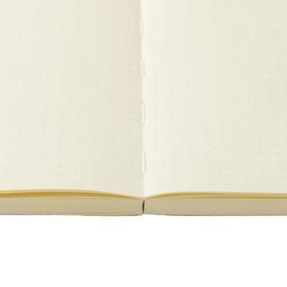 Close up of dot grid pages in the Midori MD Notebook B6 Slim opened flat – Shibuya Stationery Store