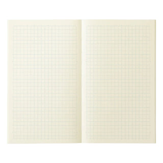 Midori MD Notebook B6 Slim grid notebook opened flat at 180 degrees – Shibuya Stationery Store
