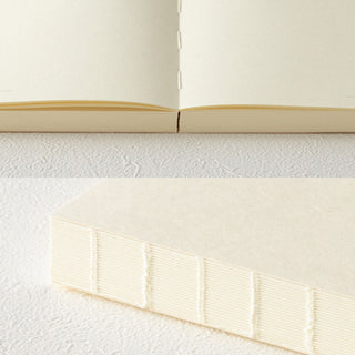 Midori MD Notebook Journal 1 Day 1 Page A5 Plain spine close-up showing durable exposed binding – Shibuya Stationery