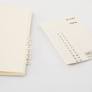 Midori MD Notebook Journal A5 Dot Grid notebook with numbered index tabs – Shibuya Stationery