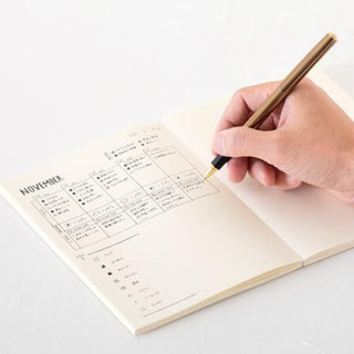 Midori MD Notebook Journal A5 Dot Grid writing sample on MD Paper – Shibuya Stationery