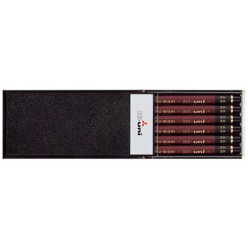 Uni Wooden Pencils, 2H Hardness, Box Of 12 - Smooth Writing & Drawing Pencils For Art