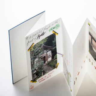 Orihon Indigo-dyed Accordion Goshuin Book Indigo Gradation inner page writing sample - Shibuya Stationery