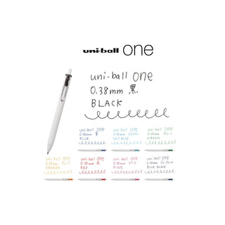 Uniball One Gel Ink 8 Color Ballpoint Pen Set - White - 0.38mm