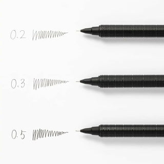 Pentel Orenz Nero three lead size Mechanical Pencil writing examples - Shibuya Stationery