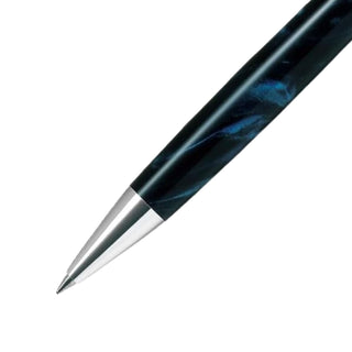 Pilot Custom Heritage SE Marble Blue pen clip and barrel close-up – Shibuya Stationery