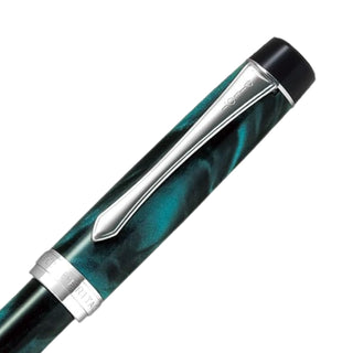 Pilot Custom Heritage SE Marble Green barrel and clip close-up – Shibuya Stationery