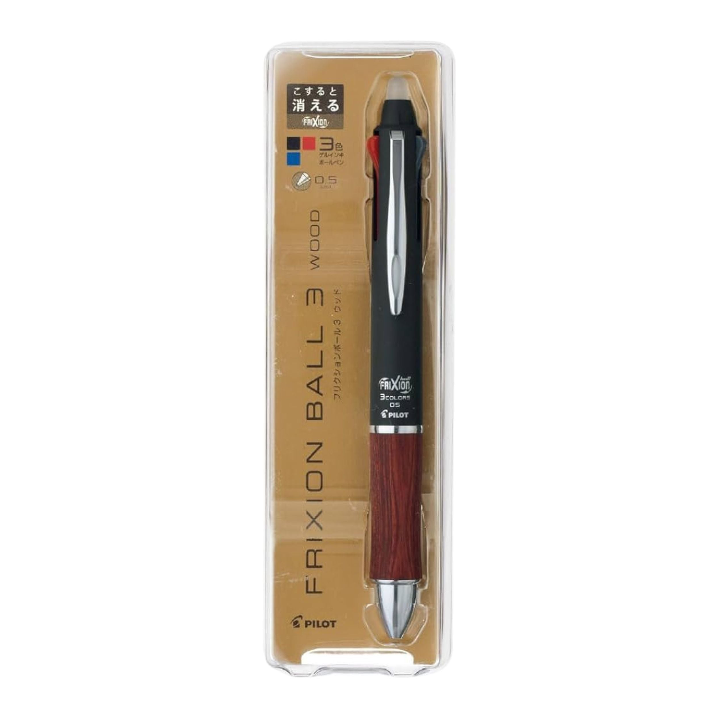 Pilot Frixion Ball 3 Wood 0.5 - Deep Red | Shibuya Stationery Store