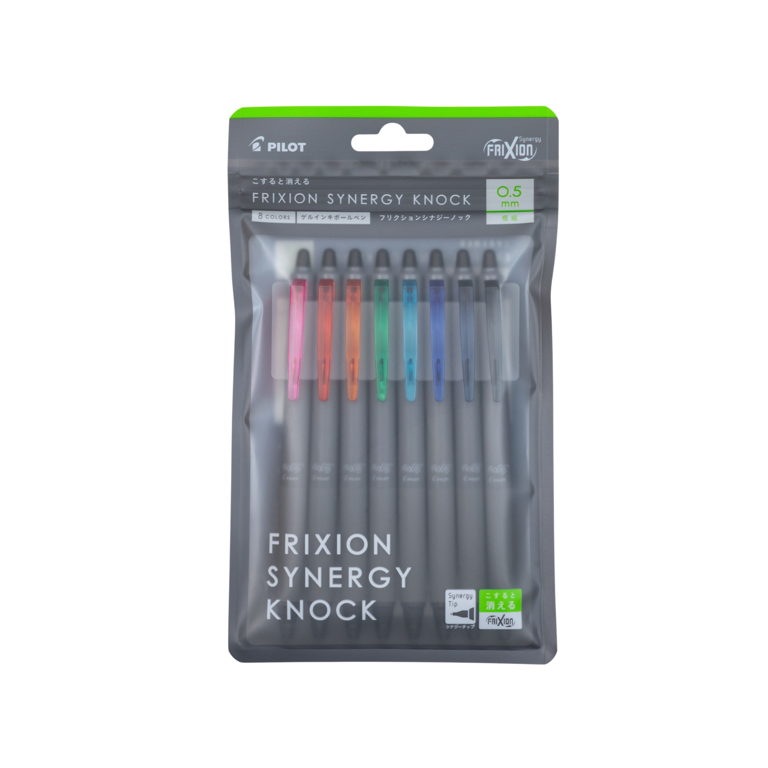 Pilot Frixion Synergy Knock Erasable Gel Pens 0.5 - 8 Color Set