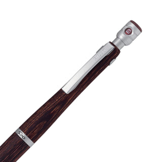 Close up of the rear barrel detail of the Pilot S20 mechanical pencil 0.5mm in mahogany - Shibuya Stationery Store