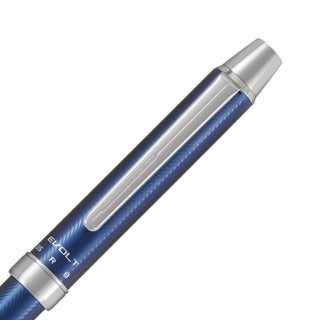 Pilot Evolt 2+1 Multi Pen Herringbone Blue Black back end detail showing herringbone texture – Shibuya Stationery