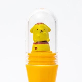 Sanrio brand Pompompurin character mascot close up in a ballpoint pen dome on a white background - Shibuya Stationery Store