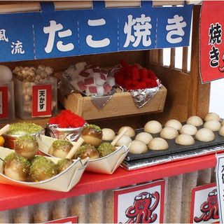 Showa Street Stall Kit Takoyaki Shop food detail with takoyaki – Shibuya Stationery