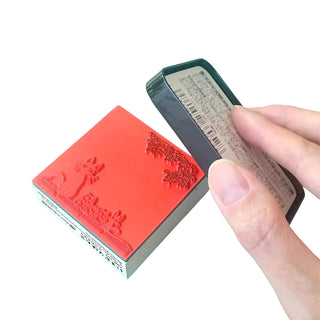 Using stamp pad to color Studio Ghibli Irodori Stamp – Shibuya Stationery