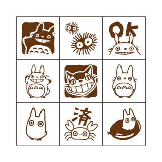 Totoro-themed stamp patterns displayed in a grid – Shibuya Stationery