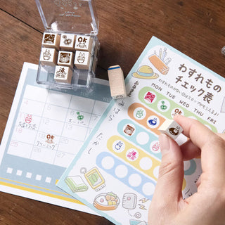 Using Totoro mini stamps on planner pages, lifestyle example – Shibuya Stationery