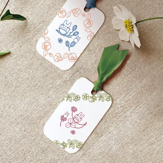 Message card example using Totoro flower and leaf patterns – Shibuya Stationery