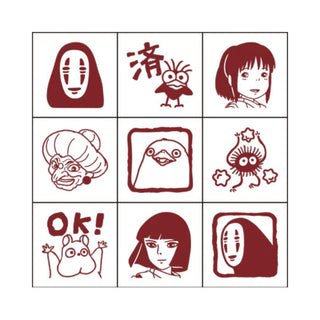 Spirited Away-themed stamp designs shown in grid – Shibuya Stationery