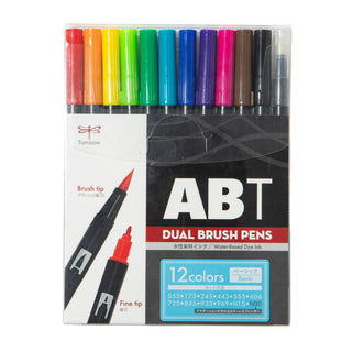 Tombow ABT Dual Brush Pen Basic 12 Colors Set in retail package – Shibuya Stationery