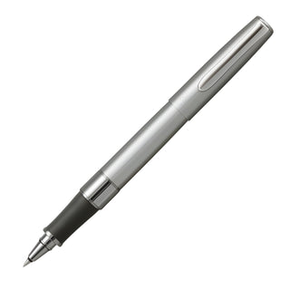 Full view of Tombow Zoom 505 Meta Rollerball Pen 0.5mm - Silver with cap open - Shibuya Stationery