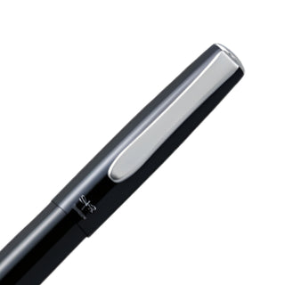 Zoom 505 Rollerball Pen 0.5mm Black back view with clip and cap detail – Shibuya Stationery