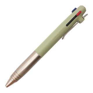 Uni-ball ZENTO Flow Model 3-color ballpoint pen 0.38mm in green on a white background - Shibuya Stationery Store