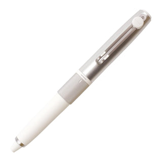 Uni-ball ZENTO Signature Model 3-color ballpoint pen 0.38mm in silver shown uncapped on a white background - Shibuya Stationery Store