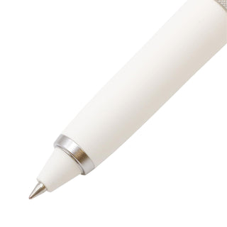 Close up of the pen tip of the Uni-ball ZENTO Signature Model 3-color ballpoint pen 0.38mm in silver - Shibuya Stationery Store