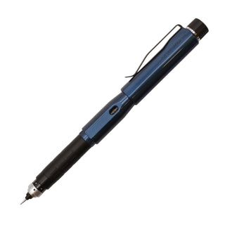 Uni Kuru Toga Dive Mechanical Pencil 0.5 Abyss Blue with cap opened showing tip – Shibuya Stationery