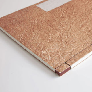Wacho Kakishibu Persimmon Dyed Notebook Crinkle style cover texture close-up - Shibuya Stationery