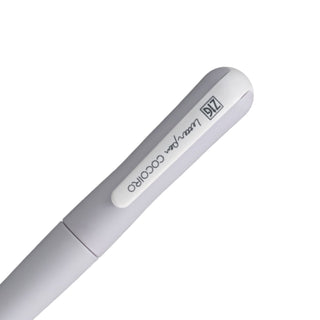 ZIG Letter Pen COCOIRO Fog Gray cap close-up – Shibuya Stationery