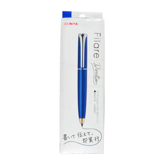 A blue colored Zebra filare 0.6mm tip direction pen inside its Japanese stationery packaging on a white background - Shibuya Stationery Store 