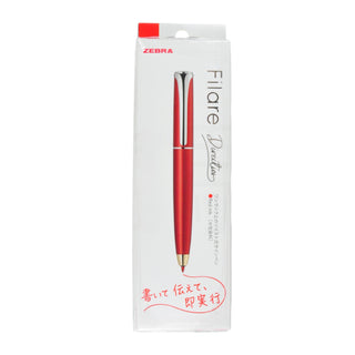 A bright red colored Zebra filare direction 0.6mm pen in packaging on a white background - Shibuya Stationery Store 