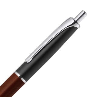 Filare Wood Ballpoint Pen Wood Black knock mechanism close-up – Shibuya Stationery