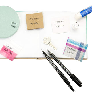 Mackee Extra-Fine Black writing demo setup – Shibuya Stationery