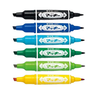 Mackee Hi-Mackee 12-Color Set C 6 additional broad and fine tips shown – Shibuya Stationery