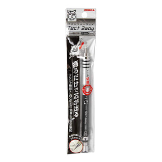 Pacakge of Zebra Tect 2-Way Mechanical Pencil 0.5 Black - Shibuya Stationery