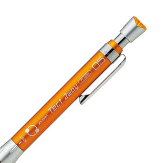 Barrel of Zebra Tect 2-Way Mechanical Pencil 0.5 Orange - Shibuya Stationery
