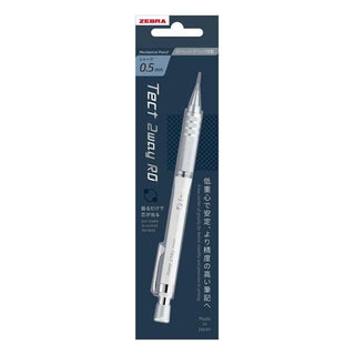 Zebra Tect 2-Way RO Mechanical Pencil 0.5 Metal White package view – Shibuya Stationery