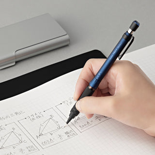 Zebra Tect 2-Way RO Mechanical Pencil 0.5 Navy Black writing math notes in notebook – Shibuya Stationery